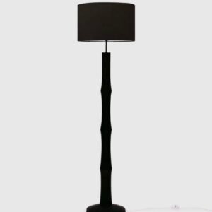 Lampadaire Rio en bois massif et abat-jour en coton naturel – Éco-design.