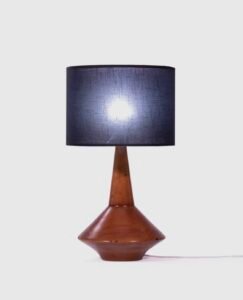 Lampe Bois de Pin et Lin - Artisanat Portugais 12 Lampe Bahia en bois et lin naturel avec design minimaliste et écoresponsable