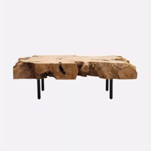Table basse ROOT en teck recyclé avec pieds en fer