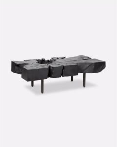 Table basse ROOT en teck recyclé avec pieds en fer