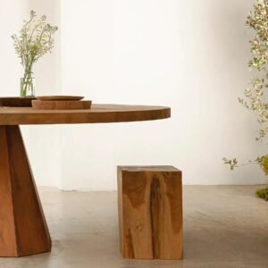 Tabouret en Teck Recyclé SOLID – Mobilier Artisanale Durable