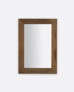 Miroir carré artisanal en teck recyclé – Image 2