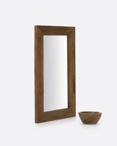 Miroir carré artisanal en teck recyclé – Image 3