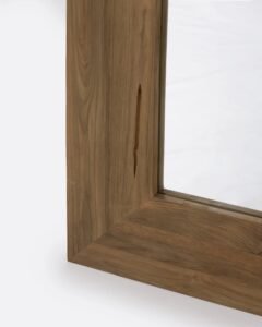 Grand miroir rectangulaire artisanal en teck recyclé – Image 3