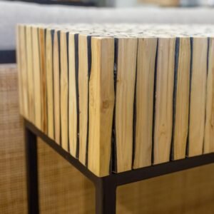 Console Artisanale en branches de teck – 100 x 30 x H75 cm – Image 5