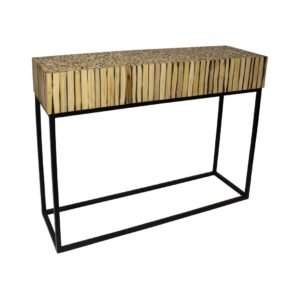 Console Artisanale en branches de teck – 100 x 30 x H75 cm – Image 6