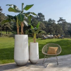Set de 2 pots en terre d’argile faits main