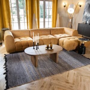 Tapis en cuir recyclé et coton – 150x240 cm – Image 3