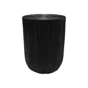 Meuble d’appoint artisanal — Bois & feuilles de cocotier — D33 x H43 cm – Image 2