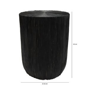 Meuble d’appoint artisanal — Bois & feuilles de cocotier — D33 x H43 cm – Image 5