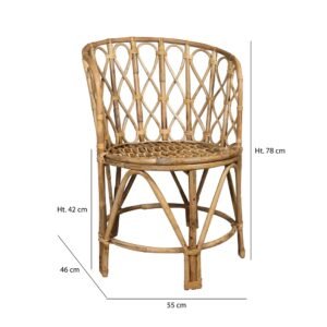 Fauteuil Katavi en rotin tressé main & coussin block print — 56 x 45 x 77 cm – Image 6